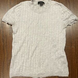 Jcrew Silk Cashmere Light Gray Tee Xxs